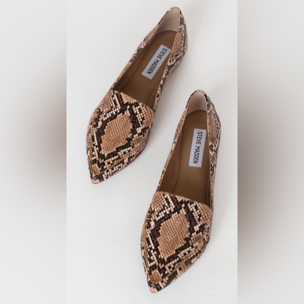 Steve Madden Women's Snakeskin Flats - Brown